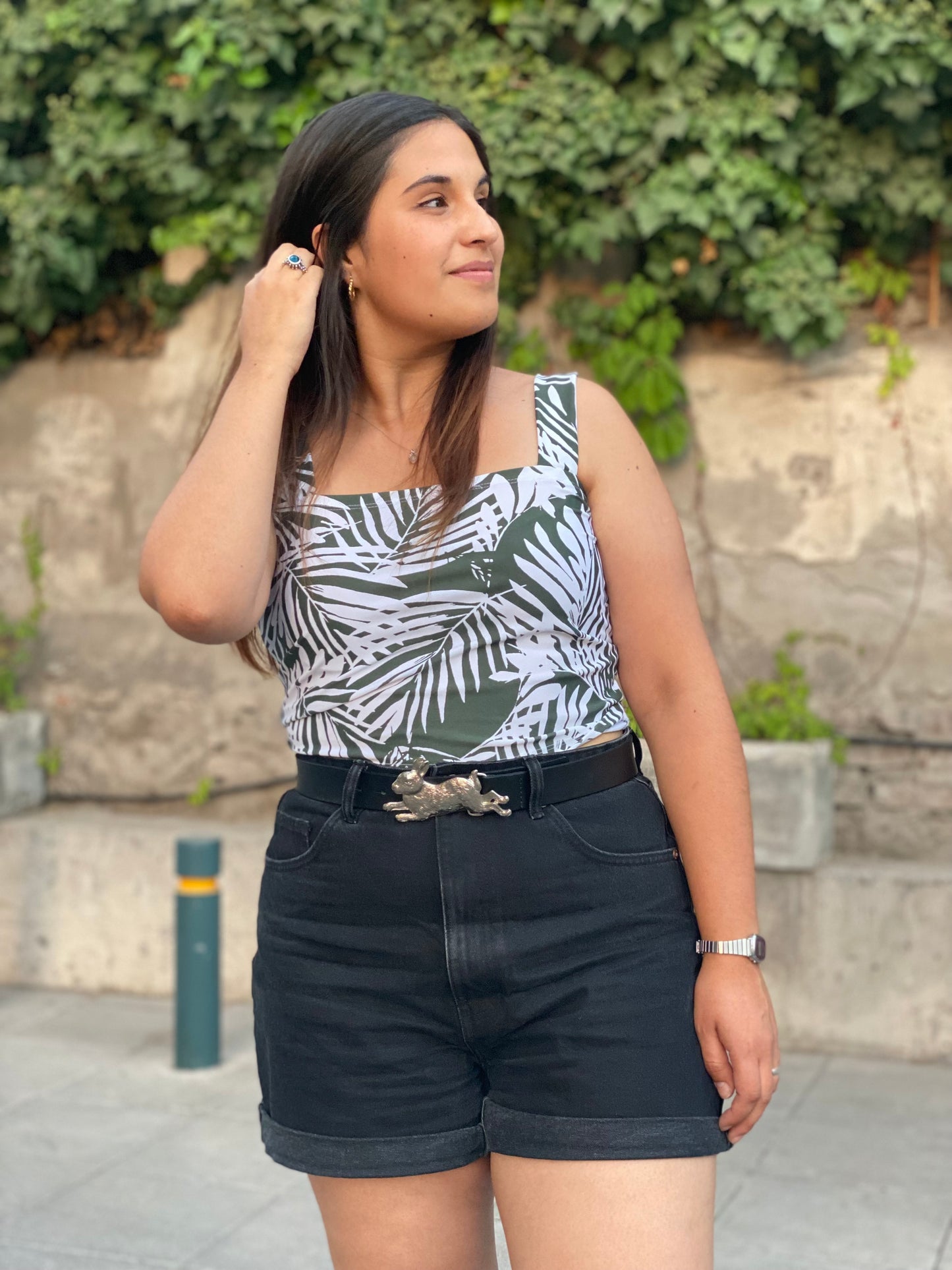 CROP TOP CUADRADO VERDE.